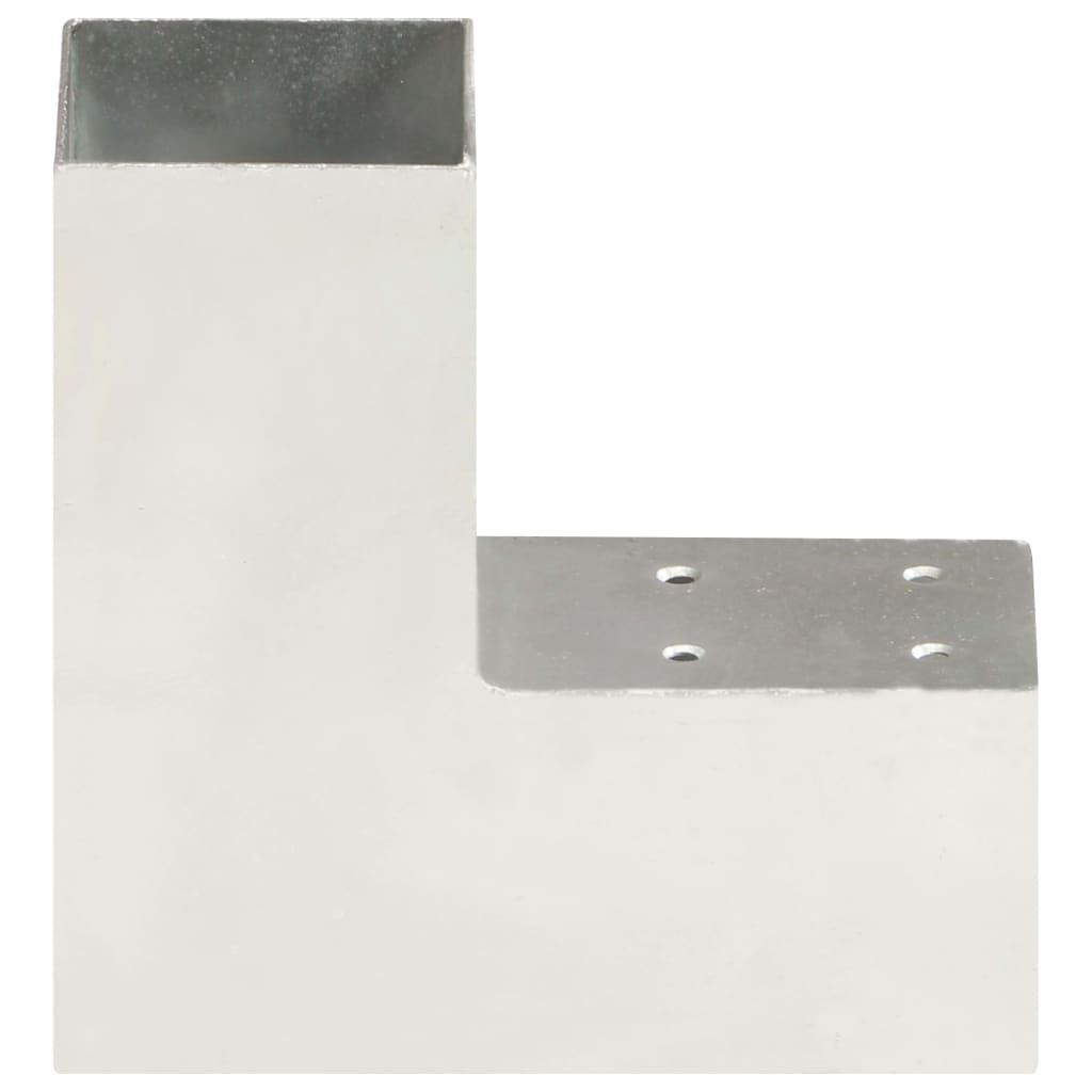 vidaXL Base para poste em forma de L 71x71 mm metal galvanizado