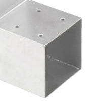 vidaXL Base para poste em forma de L 71x71 mm metal galvanizado