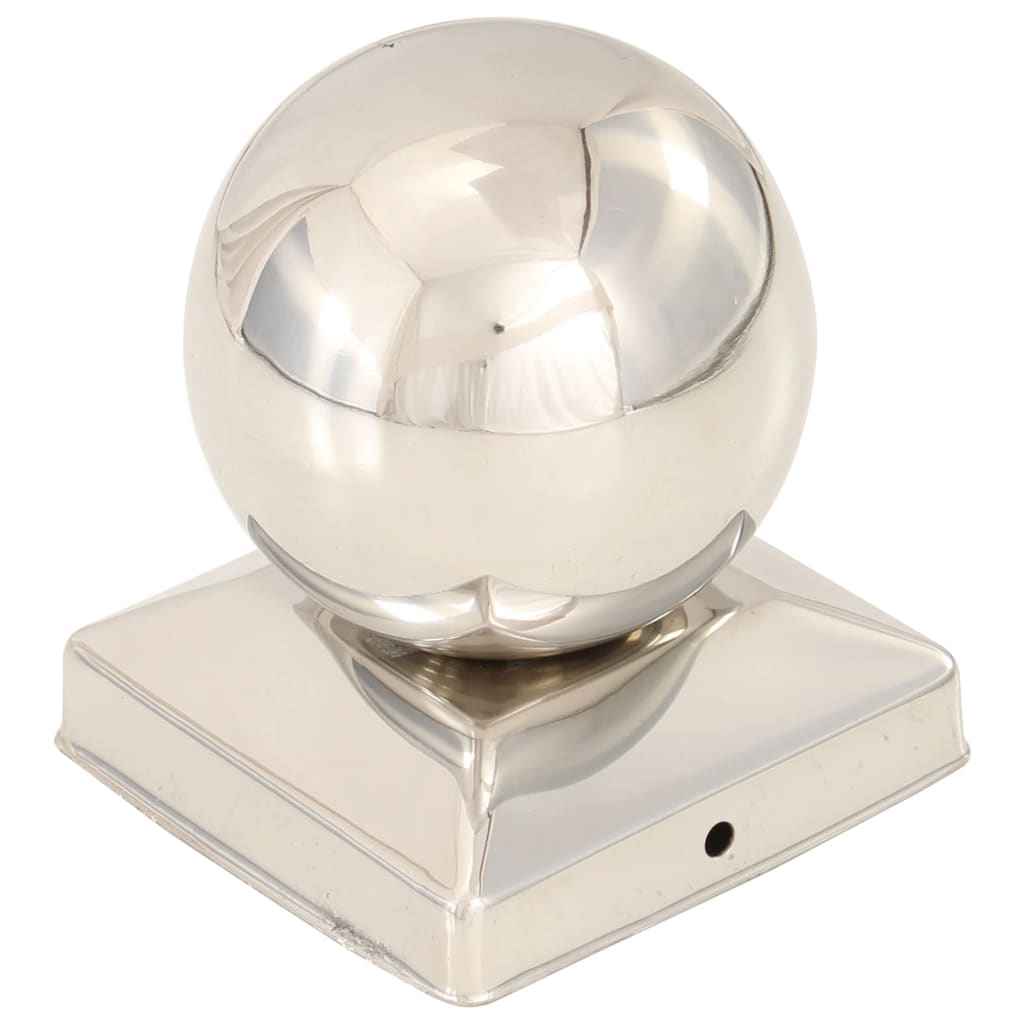 vidaXL Tampas em globo p/ postes vedação 6 pcs aço inoxidável 91x91mm