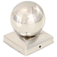 vidaXL Tampas em globo p/ postes vedação 6 pcs aço inoxidável 91x91mm