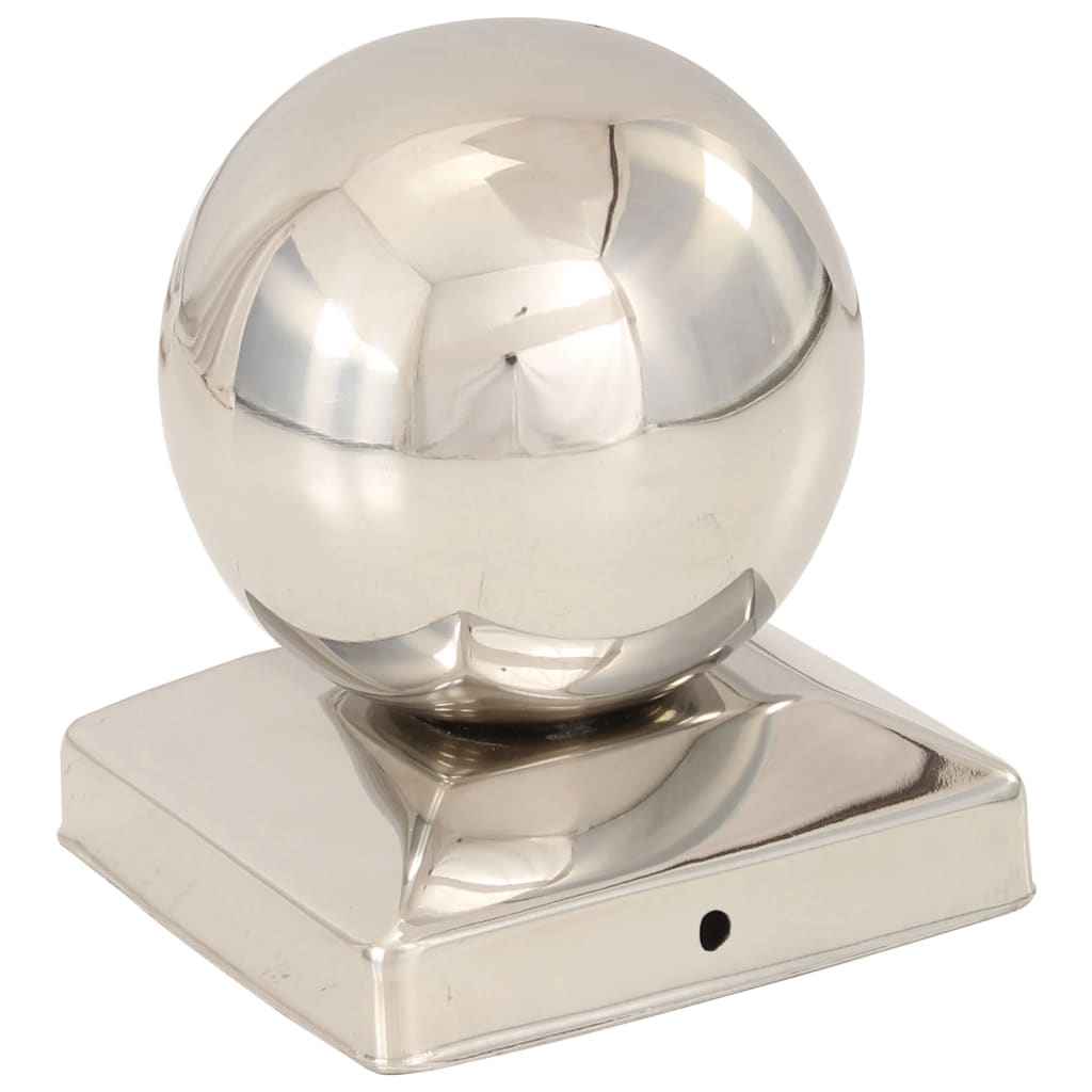 vidaXL Tampas em globo p/ postes vedação 6 pcs aço inoxidável 91x91mm