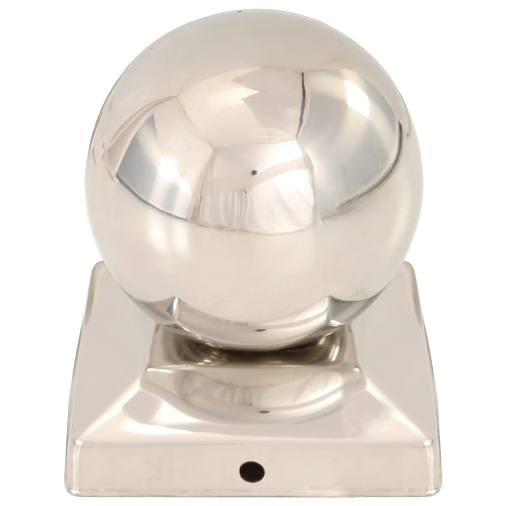 vidaXL Tampas em globo p/ postes vedação 6 pcs aço inoxidável 91x91mm