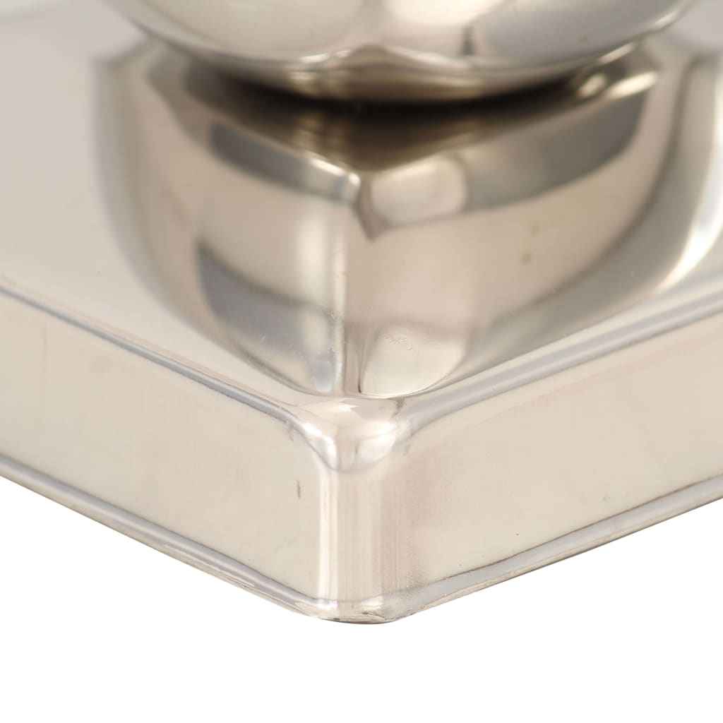 vidaXL Tampas em globo p/ postes vedação 6 pcs aço inoxidável 91x91mm