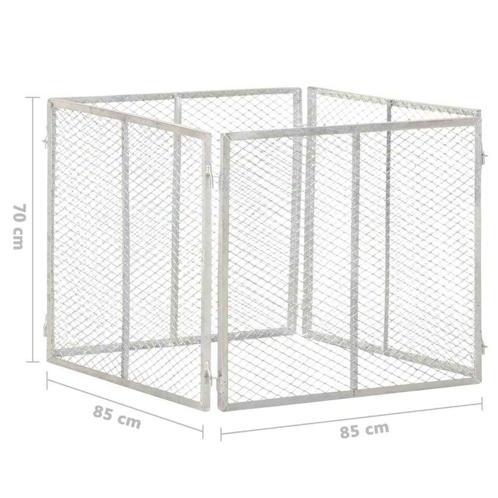 vidaXL Compostor de jardim 85x85x70 cm ferro galvanizado
