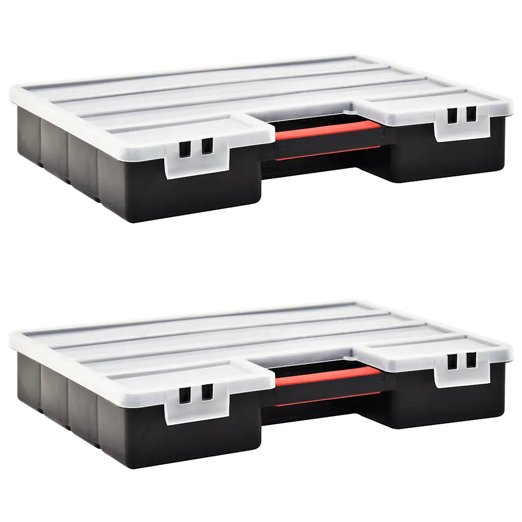 Caixas com divisórias ajustáveis 2 pcs 460x325x80 mm plástico