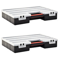 Caixas com divisórias ajustáveis 2 pcs 460x325x80 mm plástico