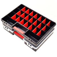 Caixas com divisórias ajustáveis 2 pcs 460x325x80 mm plástico