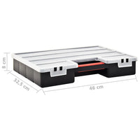 Caixas com divisórias ajustáveis 2 pcs 460x325x80 mm plástico