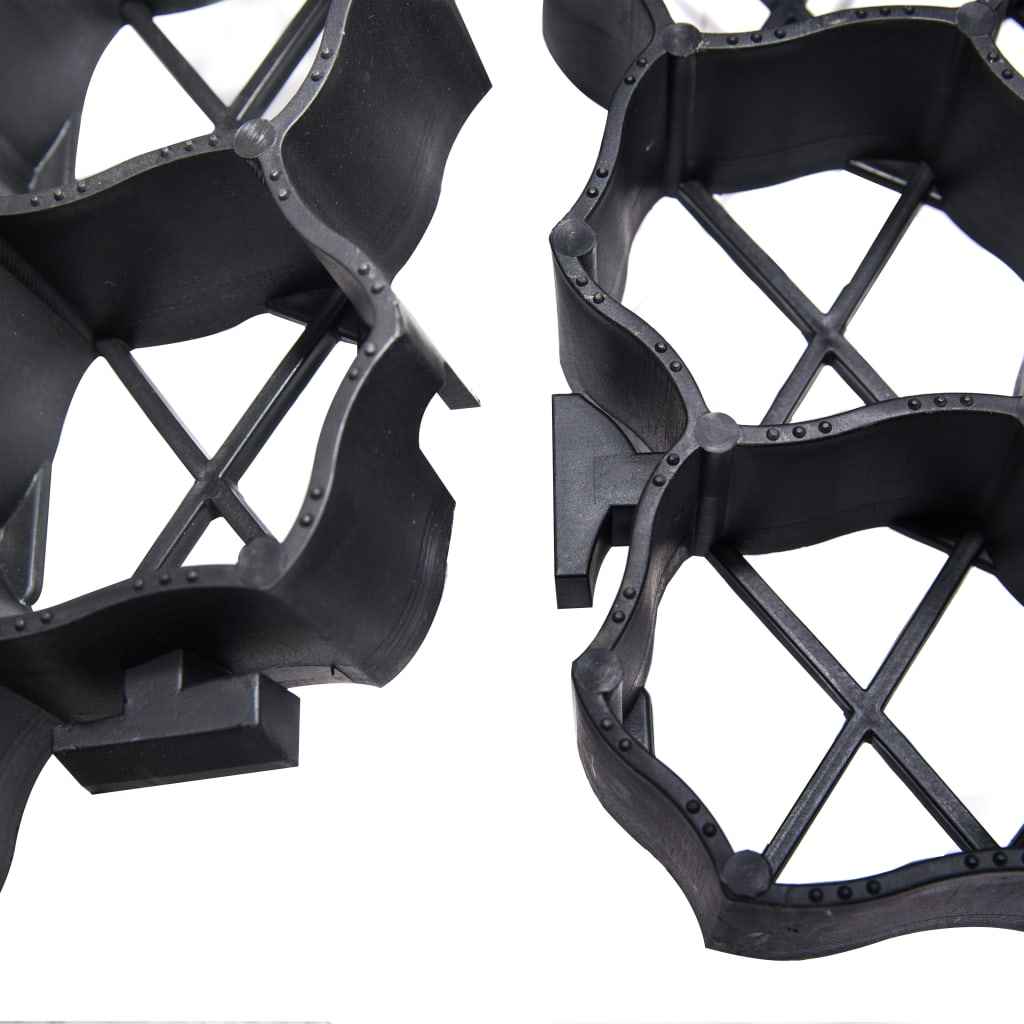 vidaXL Grelhas para relvado 16 pcs 60x40x3 cm plástico preto