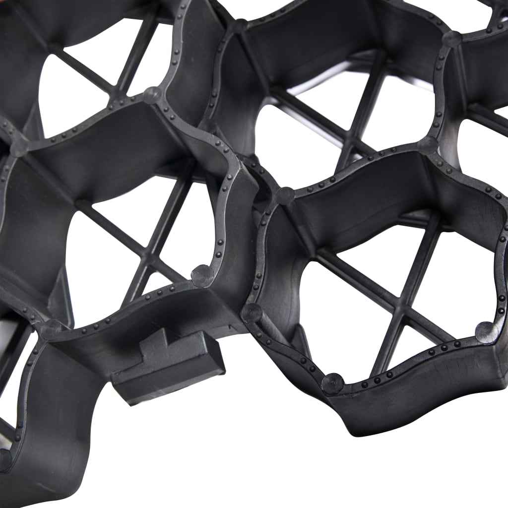 vidaXL Grelhas para relvado 16 pcs 60x40x3 cm plástico preto