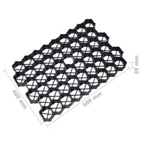 vidaXL Grelhas para relvado 16 pcs 60x40x3 cm plástico preto