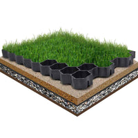 vidaXL Grelhas para relvado 16 pcs 60x40x3 cm plástico preto