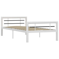vidaXL Estrutura de cama 90x200 cm metal branco e preto