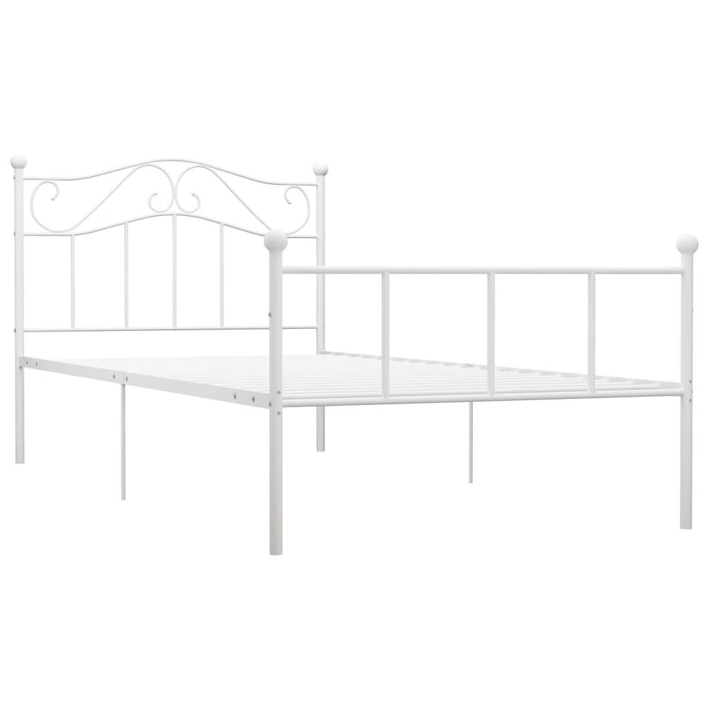vidaXL Estrutura de cama metal 90x200 cm branco