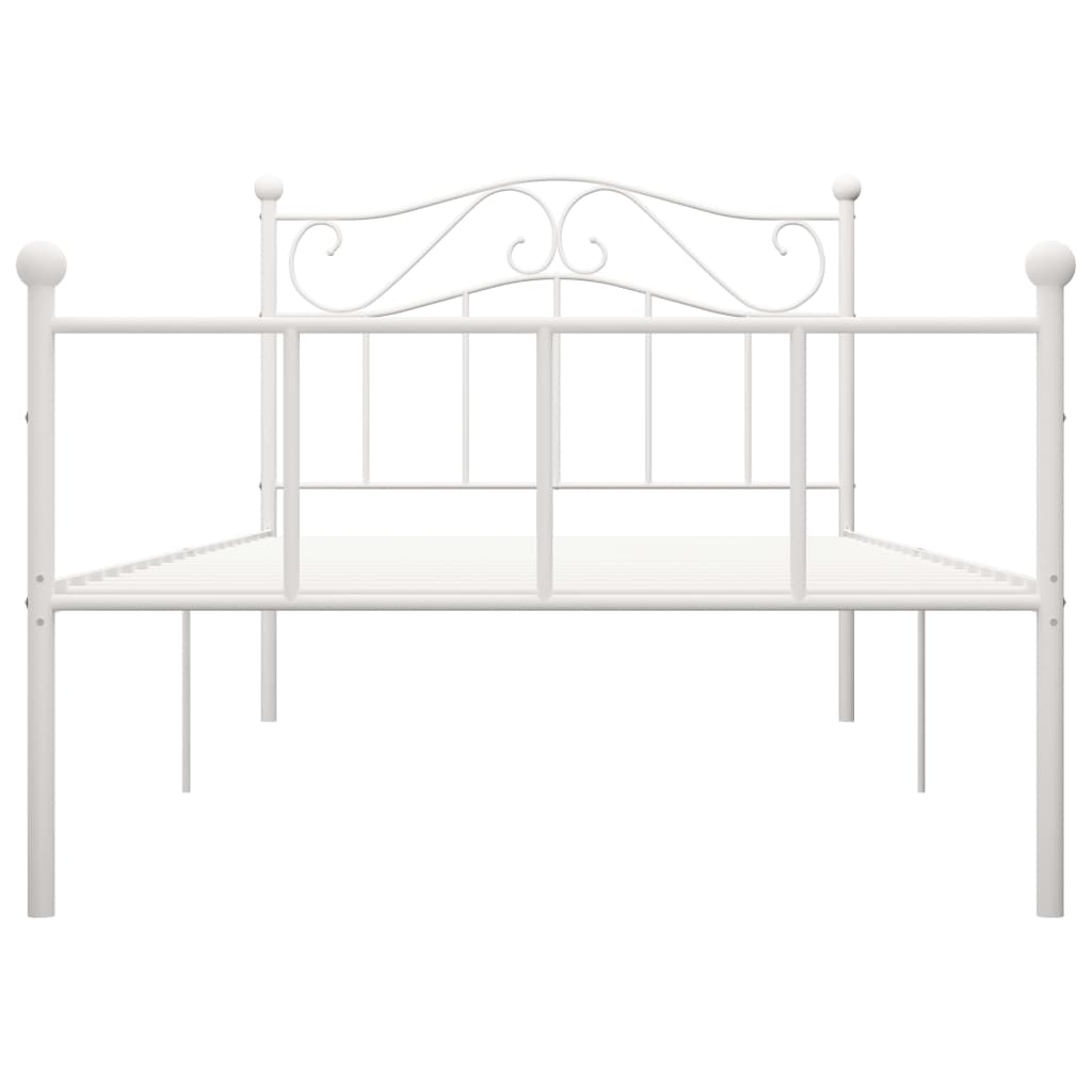 vidaXL Estrutura de cama metal 90x200 cm branco