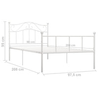 vidaXL Estrutura de cama metal 90x200 cm branco