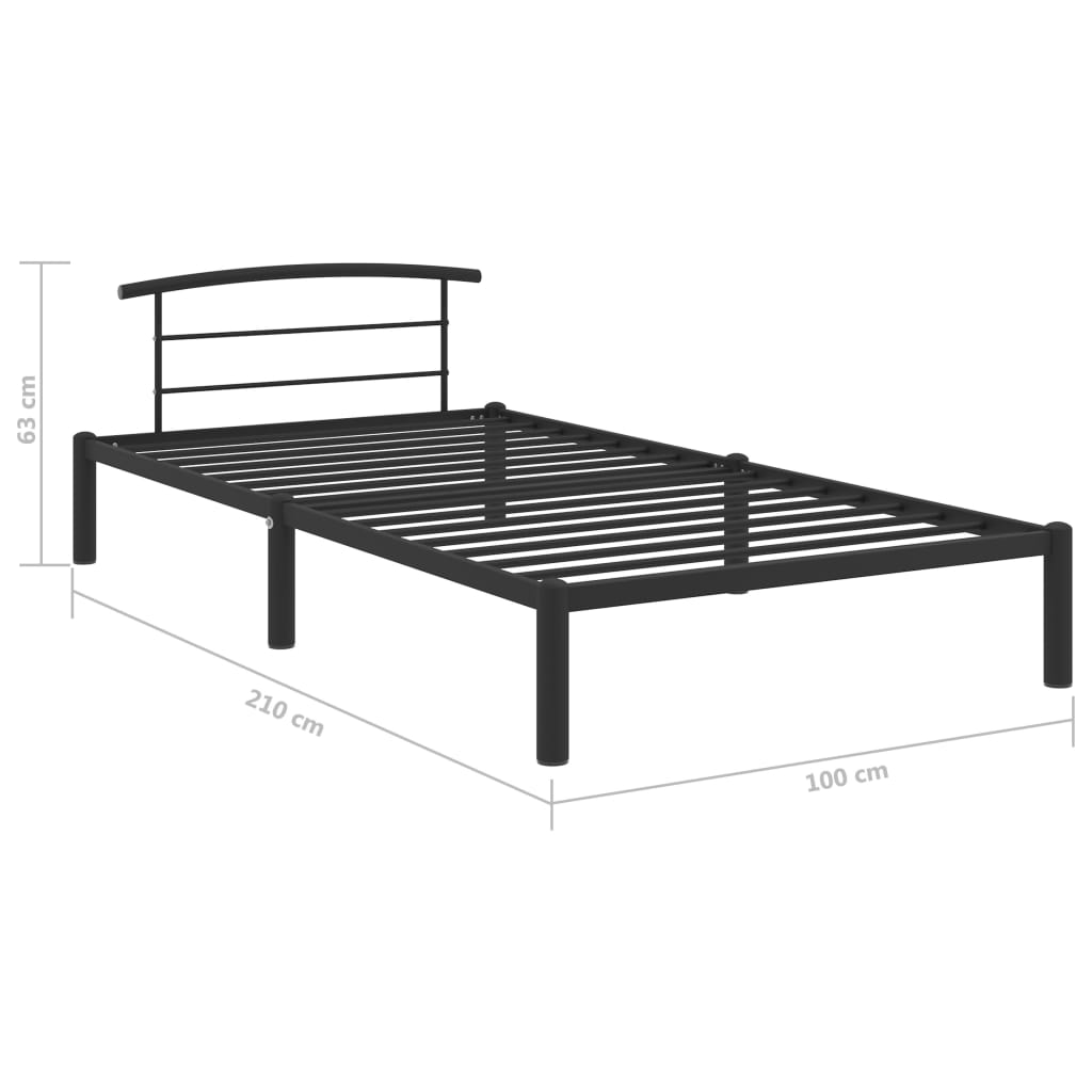 vidaXL Estrutura de cama 90x200 cm metal preto