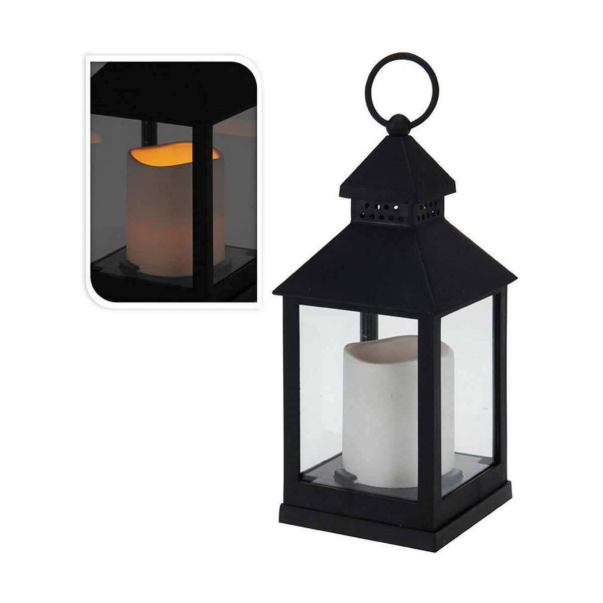 Lanterna Preto Metal (3 Unidades)