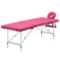 vidaXL Mesa de massagem dobrável 4 zonas alumínio preto e branco
