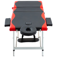 Mesa de massagem dobrável 3 zonas alumínio  e vermelho