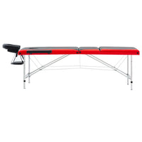 Mesa de massagem dobrável 3 zonas alumínio  e vermelho