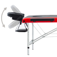Mesa de massagem dobrável 3 zonas alumínio  e vermelho