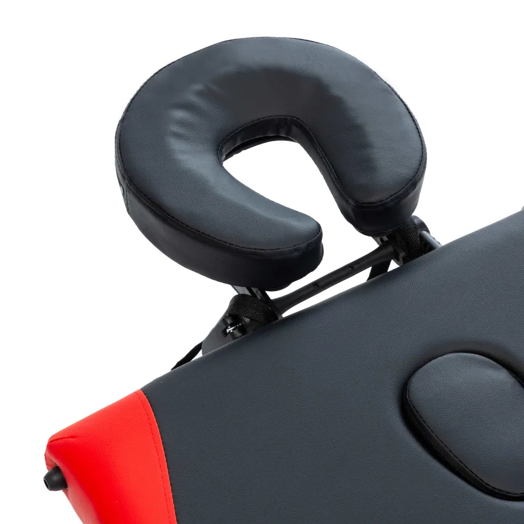 Mesa de massagem dobrável 3 zonas alumínio  e vermelho