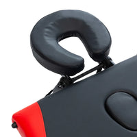 Mesa de massagem dobrável 3 zonas alumínio  e vermelho