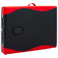 Mesa de massagem dobrável 3 zonas alumínio  e vermelho