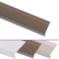 Perfil p/ escada em forma de L 5 pcs alumínio 90 cm castanho