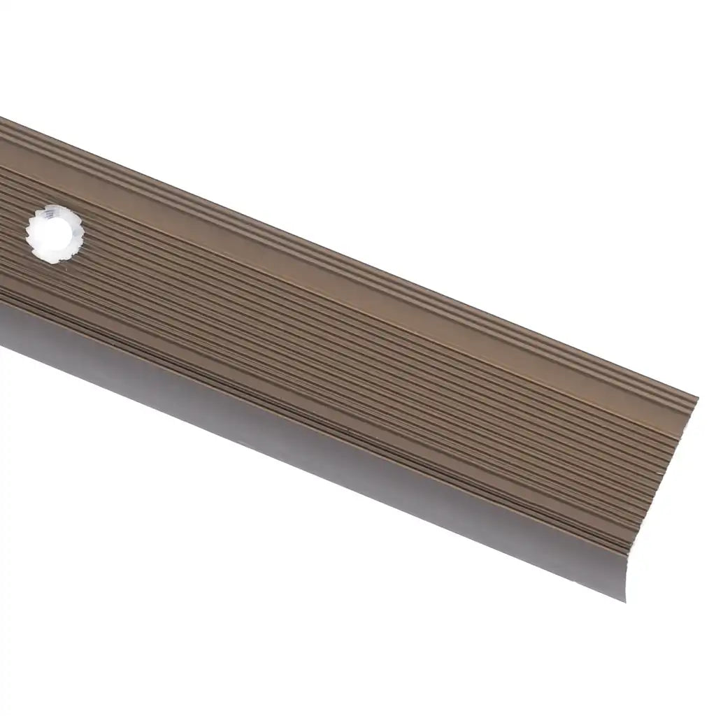 Perfil p/ escada em forma de L 15 pcs alumínio 90 cm castanho