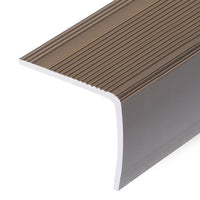 Perfil p/ escada em forma de L 15 pcs alumínio 90 cm castanho
