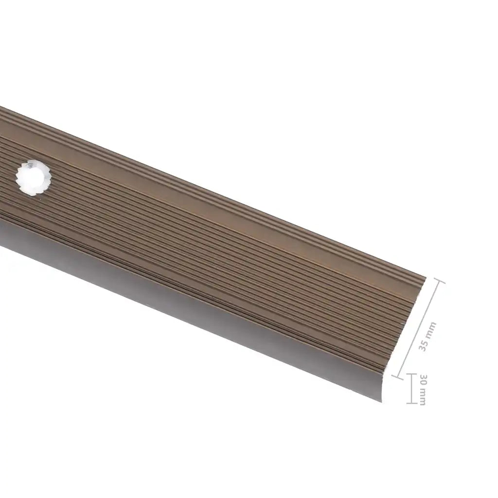 Perfil p/ escada em forma de L 5 pcs alumínio 90 cm castanho
