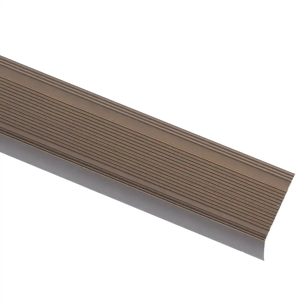 Perfil p/ escada em forma de L 15 pcs alumínio 100 cm castanho
