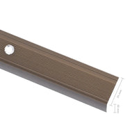 Perfil p/ escada em forma de L 5 pcs alumínio 100 cm castanho