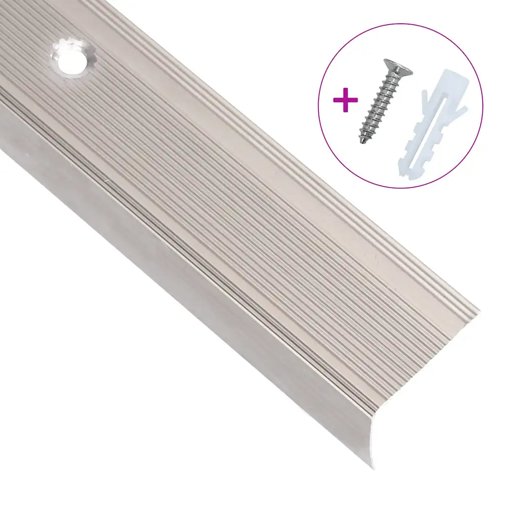 Perfil p/ escada em forma de L 5 pcs alumínio 100 cm champanhe