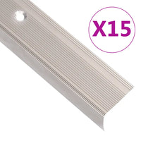 Perfil p/ escada em forma de L 15 pcs alumínio 100 cm champanhe