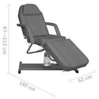 Mesa de massagens 180x62x (87-112) cm cinzento