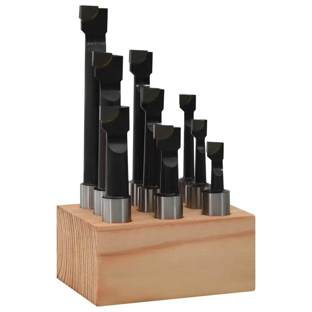 Mandris 9 pcs 12 mm com base em madeira