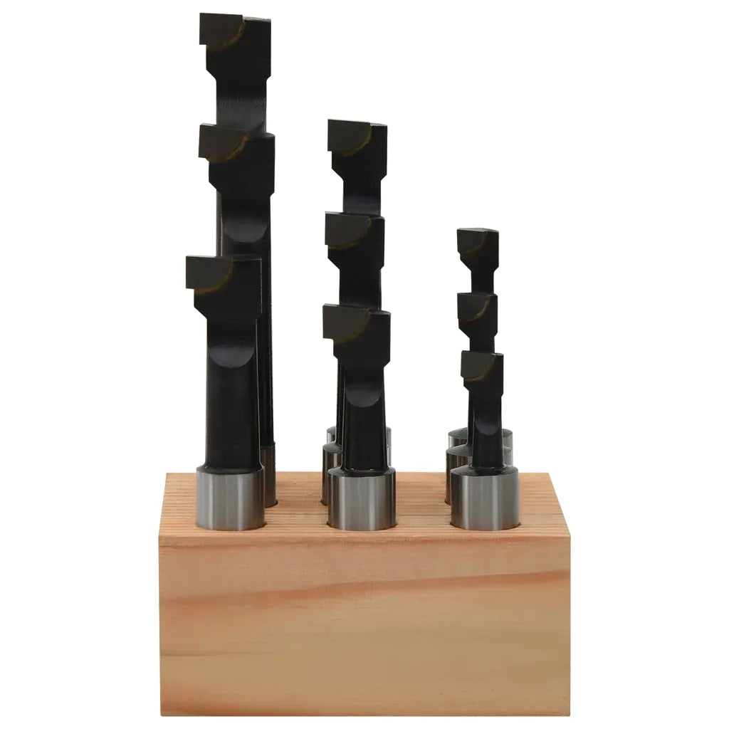 Mandris 9 pcs 12 mm com base em madeira