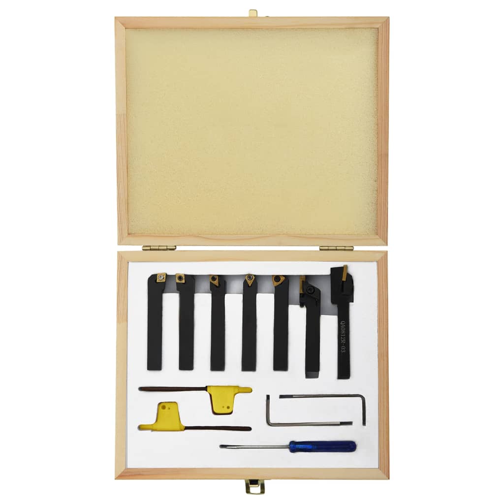 vidaXL 12 pcs conj. ferramentas torneamento intercambiável 8x8mm 70mm