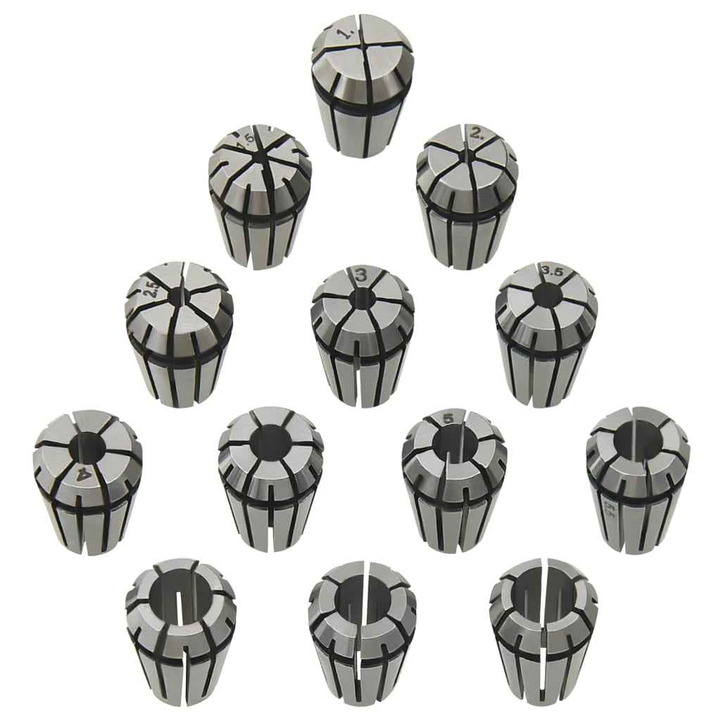 vidaXL Pinças ER11 13 pcs p/ conjunto de ferramentas de torneamento