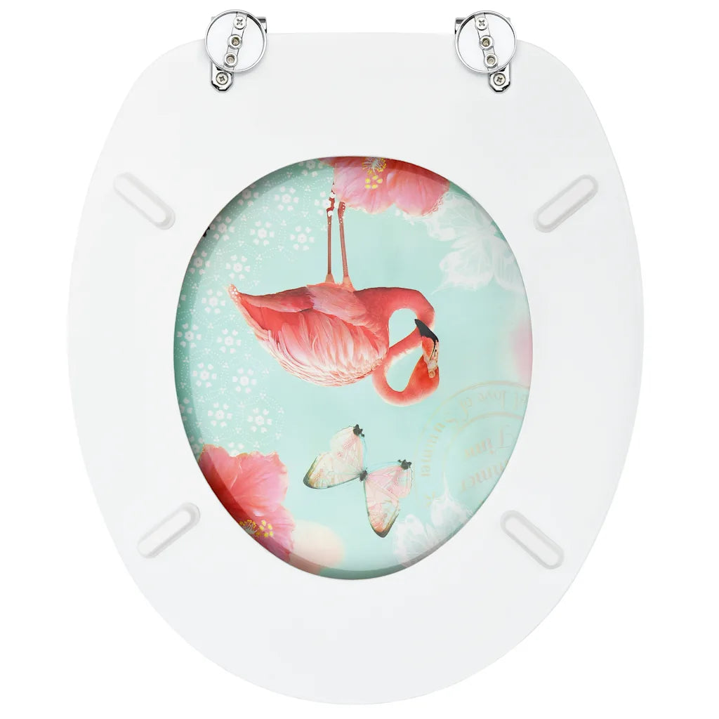 Assento de sanita com tampa MDF design flamingo
