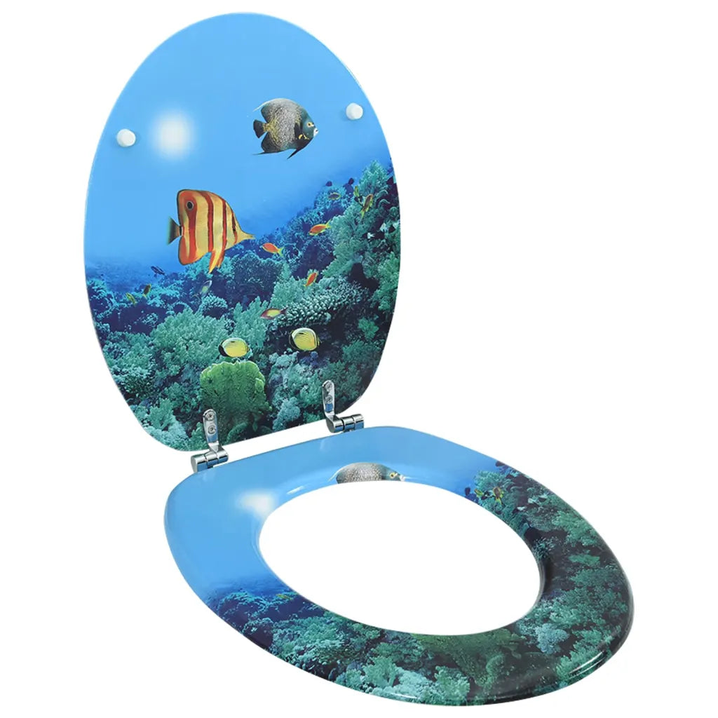 Assento de sanita com tampa MDF design mar profundo