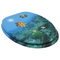 Assento de sanita com tampa MDF design mar profundo