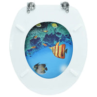 Assento de sanita com tampa MDF design mar profundo
