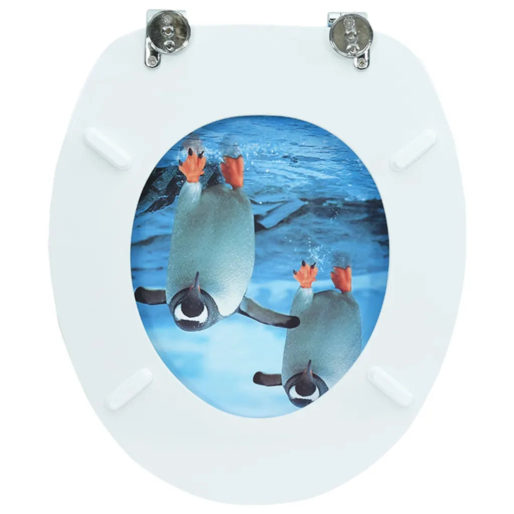 Assento de sanita com tampa MDF design pinguim