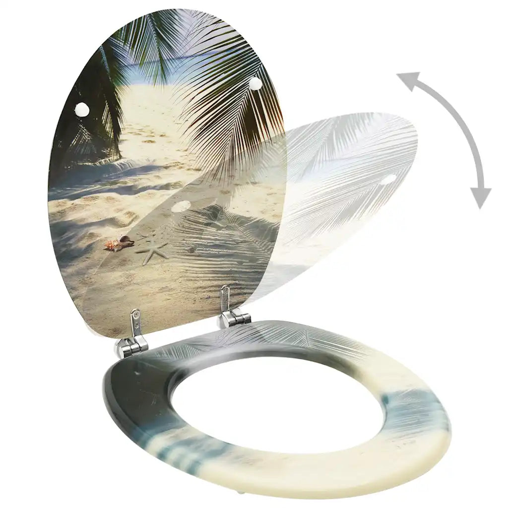Assento de sanita com tampa MDF design praia