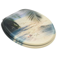 Assento de sanita com tampa MDF design praia