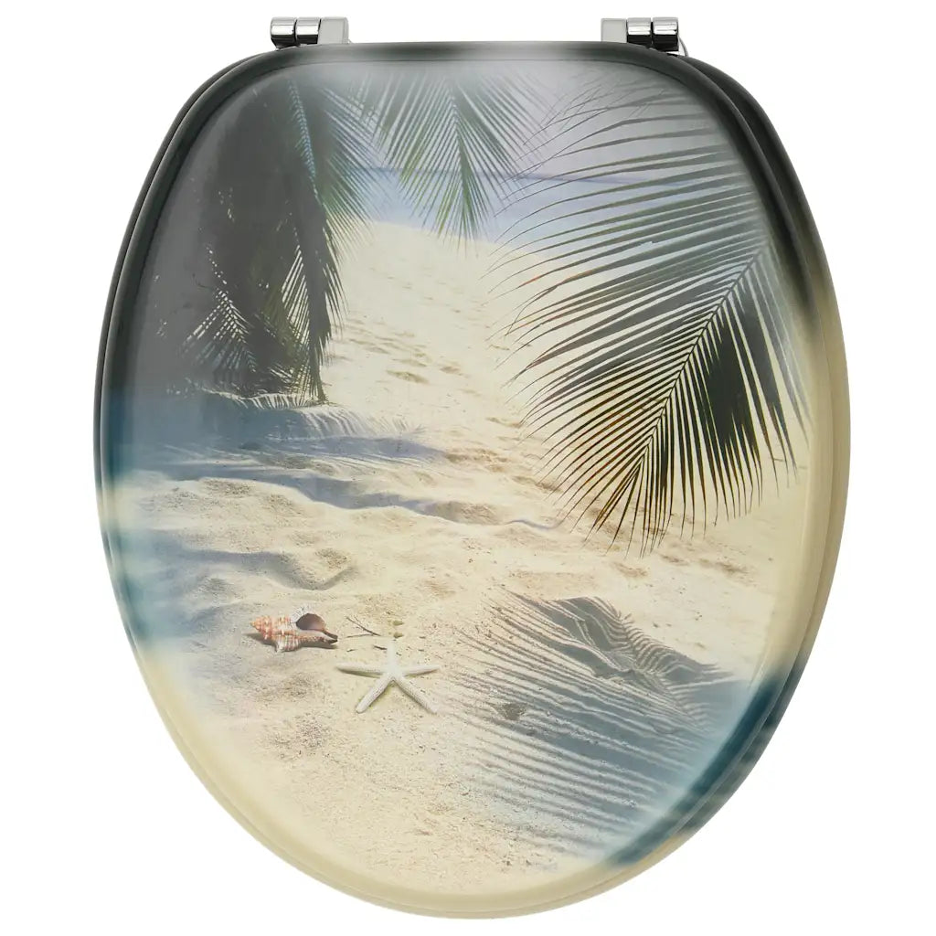 Assento de sanita com tampa MDF design praia